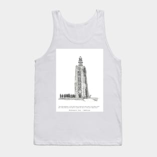 Westkapelle Lighthouse Zeeland Netherlands Pen and Ink Illustration Tank Top